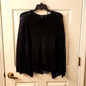 Lace crotched black sweater